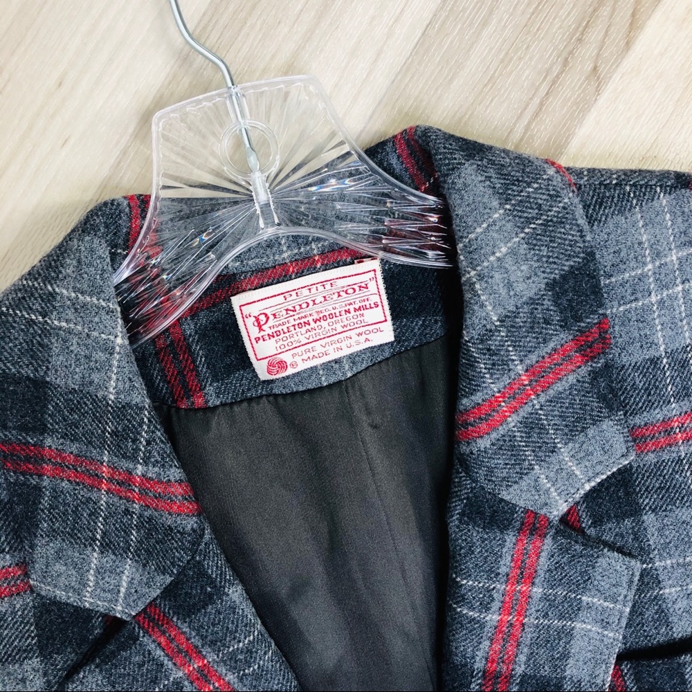 Pendleton Plaid Double Breasted Jacket Blazer Nwot - image 6